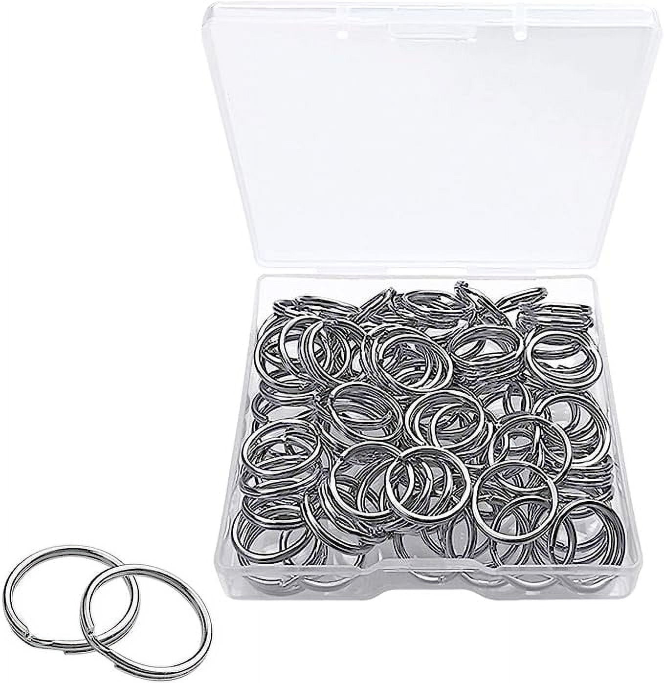 100 pcs Silver Nickel Plated Steel 7/8 Split Key Rings Jewelry