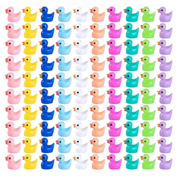 100Pcs Mixed Color Miniature Ducks Toy for Landscapes Garden Fishtank Decoration