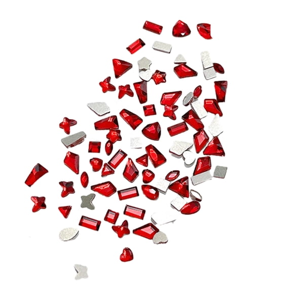 100Pcs Mixed Glass Crystal Hybrid Diamond Rhinestones Nail Art Decorations Drop Rhombus Flatback Stones 3D Gems