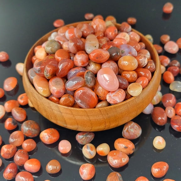 100Pcs+ Mixed Tumbled Polished Stone Carnelain Gemstones,Crystal and Healing Stones,Chakra Stones for Reiki,Mediation,Jewelry Making,Chakra Balancing,Home Decorations 0.4''-0.6'' (Carnelian)