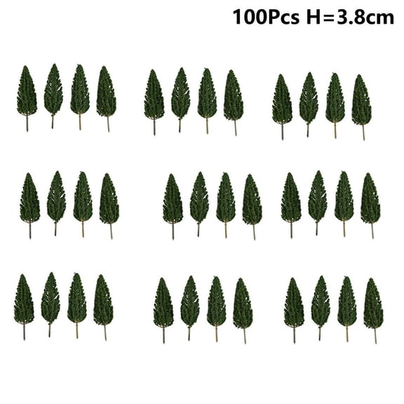 100Pcs Model Trees 38MM Model Pine Trees N Scale Train Railroad Landscape Layout