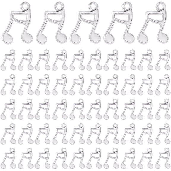 100Pcs Musical Instrument Charms Musical Symbol Note Charm Music Theme Charm Notes Pendant for Necklace Bracelet Earring DIY Jewelry Making