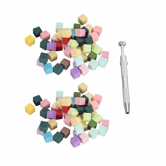 100Pcs Nail Art Soft Sponge Versatile Portable Mini Nail Block Buffer Polisher File Tofu Cubes with Clip for Manicure