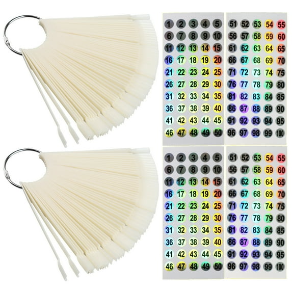 100Pcs Nail Swatch Sticks with Number Stickers, Nail Swatches for Nail Art Supplies