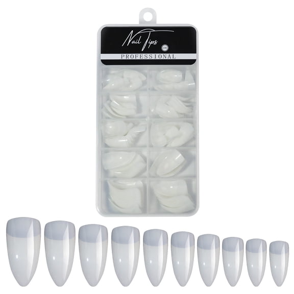 100Pcs Nails Tips Curved Extension Claw Nails Thick Claw Deeply Curved Almonds French Tips Soft False Nails Extension