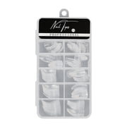 100Pcs Nails Tips Curved Extension Nails Thick Deeply Curved Almonds French Tips Soft False Nails Extension