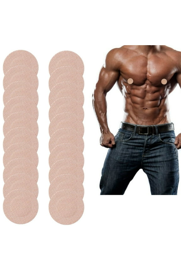 100Pcs Nipple Covers for Men, 1.77inch Anti-Chafing Shields Running Nip Pasties Tape No-Show Disposable Guard Protector Sticker for Male Tanning Beds Sports Gym, Flesh