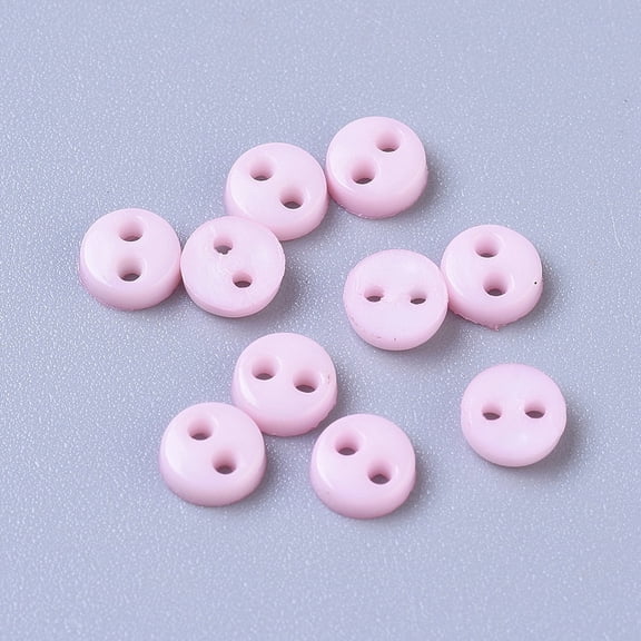 100Pcs Nylon Tiny Button 0.18x0.06 Inches Pink Micro Buttons for Women Men Sewing Costume Design DIY Accessories