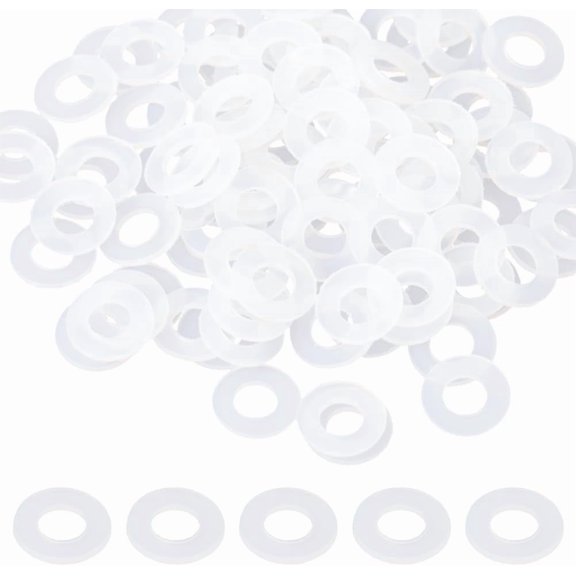 100Pcs Nylon Washers Insulation Shim White 10x1mm