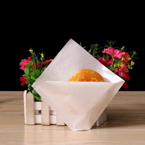 100Pcs Oil Proof White Paper Bag Sandwich Donut Disposable Takeaway Food Coated Greaseproof Fried Chicken Burger Packing