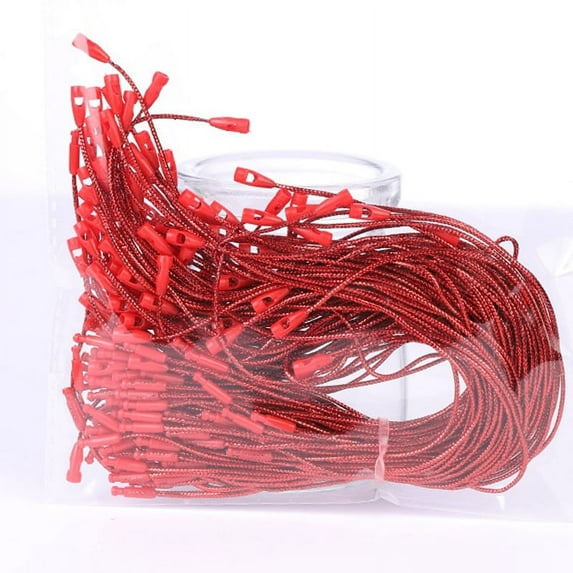 HOMEMAXS Hemoton 100Pcs Ornament Precut Cord Hangers with Snap Fastener for Christmas Tree Holiday Party Decoration Strings Red