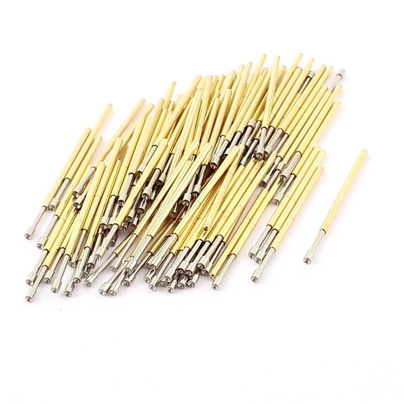 100Pcs P100A 1.5mm Dia Concave Tip Spring Loaded Testing Probes Contact Pin 33mm