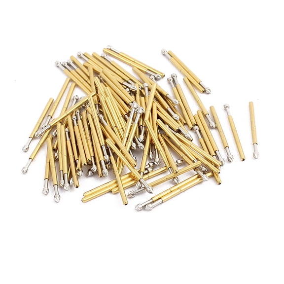 100Pcs P75-LM2 1.0mm Dia 16.5mm Length Metal Spring Pressure Test Probe Needle
