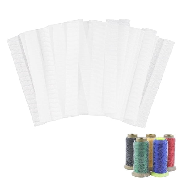 100Pcs PE Makeup Brush Protector Reusable Expandable Mesh Cover for Eyeshadow Brush White 8~8.1x1x0.1cm