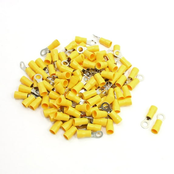 100Pcs Sleeve Ring Terminal Cable Lug RV5.5-5 f AWG 12-10 Wire #10 Bolt