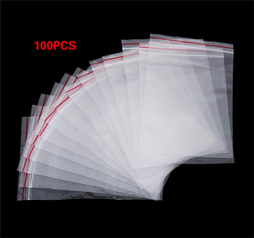 100Pcs/Pack Thickness 0.05mm Small Plastic Bags Reclosable Transparent