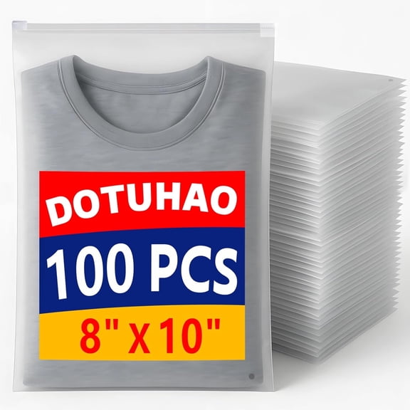 100Pcs Packaging Bag, 8" x 10" Shirt Bags, Suitcase Organizer, Shipping Bag For Clothes, Package Bags, Clear Travel Bags for Small Business Shipping Packaging