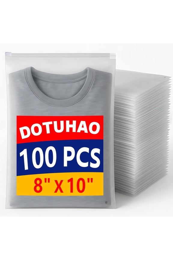 100Pcs Packaging Bag, 8" x 10" Shirt Bags, Suitcase Organizer, Shipping Bag For Clothes, Package Bags, Clear Travel Bags for Small Business Shipping Packaging