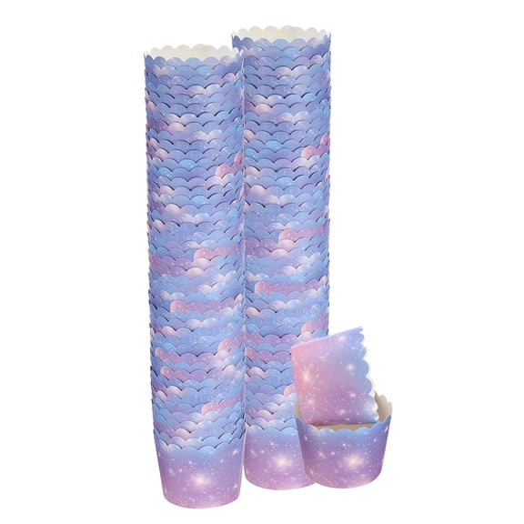 100Pcs Paper Baking Cups Small Bulk Cupcake Muffins Liners Cases Wrappers Gradient Pink Purple