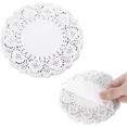 thumbnail image 1 of 100Pcs Paper Doilies 4.5 Inch Round White Paper Placemats For Food, 1 of 6