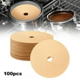 thumbnail image 1 of 100Pcs Percolator Coffee Filters，3.75 Inch Disposable Round Coffee Filter，Natural Unbleached，Disc Coffee Filters for Camping，Coffee Pot，Home，Office (B), 1 of 9