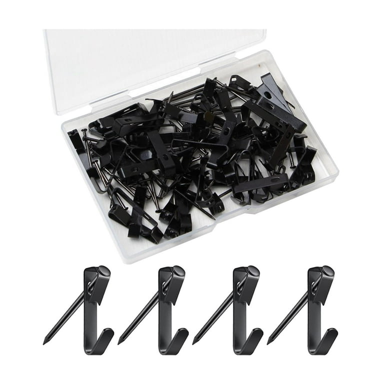100Pcs Photo Frame Hooks Picture Hooks Wall Hanging Heavy Duty with Nails Decorative Push Pins Hanging Hooks Push Pin Hangers for Bedroom