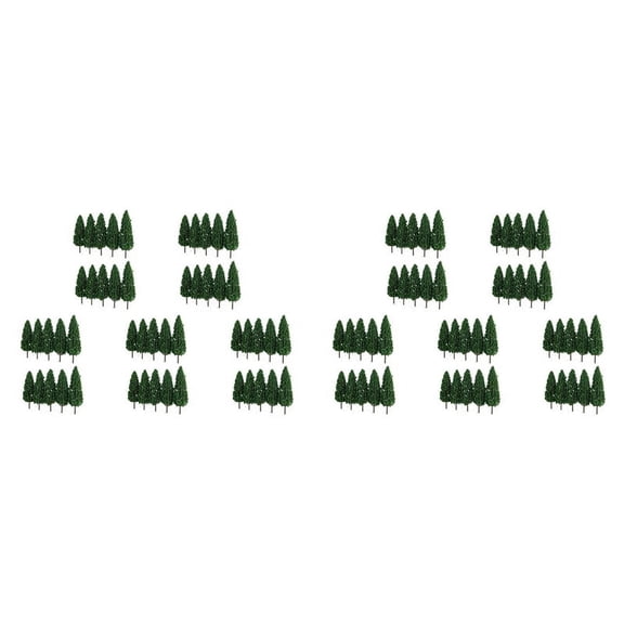 100Pcs Pine Trees 1:25 Model Train Railway Building Green Model Tree for O G Scale 1/25 Railroad Layout Diorama Scenery