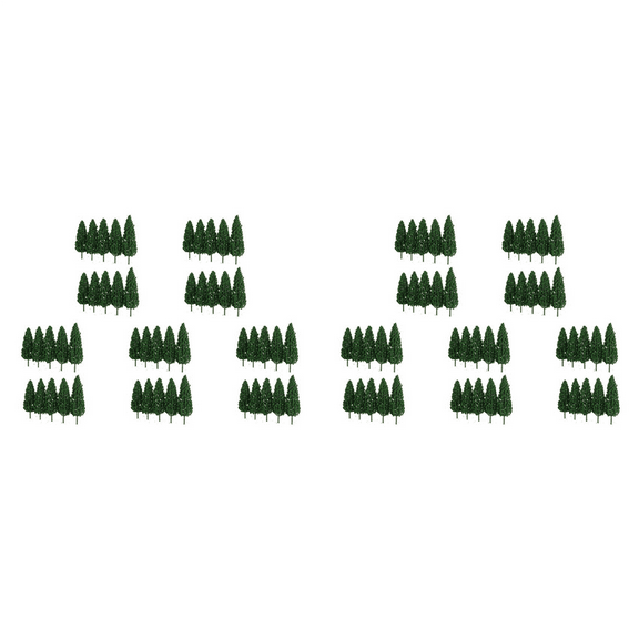 100Pcs Pine Trees 1:25 Model Train Railway Building Green Model Tree for O G Scale 1/25 Railroad Layout Scenery