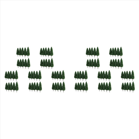 100Pcs Pine Trees 1:25 Model Train Railway Building Green Model Tree for O G Scale 1/25 Railroad Layout Scenery