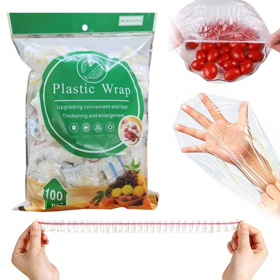 100Pcs Plastic Bowl Covers,Elastic Stretch Food Covers,Plastic Wrap for Food,BPA-Free,Refrigerator Fruit Food Fresh Keepping Covers