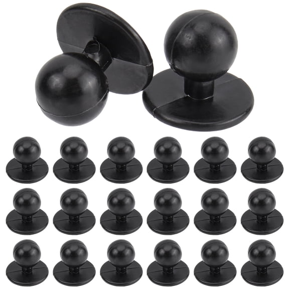 100Pcs Plastic Chef Button Black Round Movable Coat Cloth Jacket Half Domed Pearl Ball Buttons for Studs Chef Men Working Suit