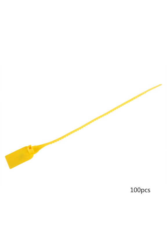 100Pcs Plastic Disposable Zip Ties Self locking Tie Suitcase Shoes Bag Label Tag (Yellow)