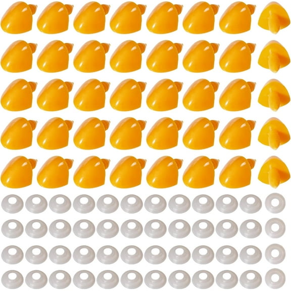 100Pcs Plastic Duckbills Safety Duckbills Mini Duck Mouth DIY Craft Duck Mouth Replacement with 100 Pcs Washers for DIY Stuffed Animals Puppet DIY Craft