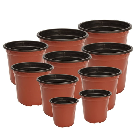 100Pcs Plastic Garden Nursery Pot Flower Terracotta Seedlings Planter Containers Set Size: #7