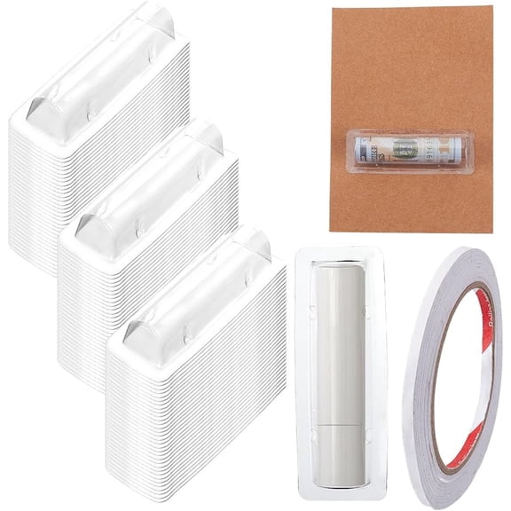100Pcs Plastic Lipstick Packaging Box with 1Roll Double Sided Adhesive Paper Clear 8.3x2.9x1.65cm DIY