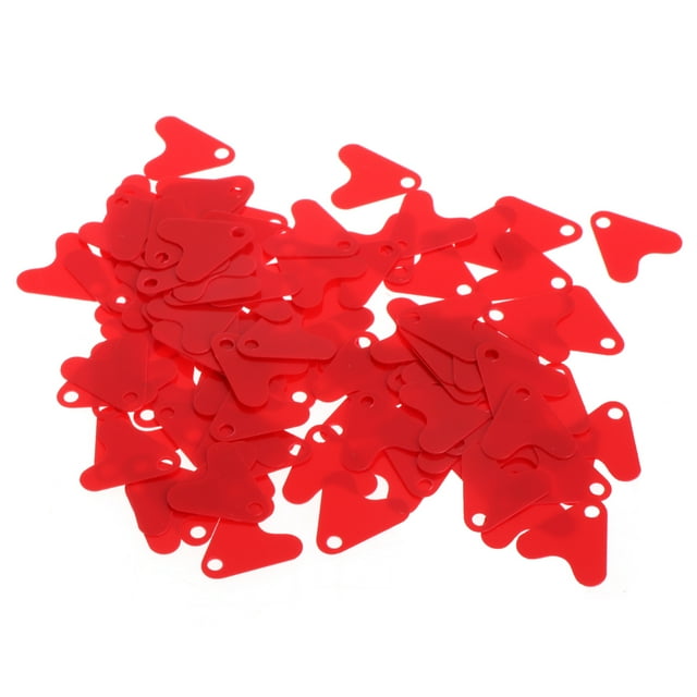100Pcs Plastic Red Heart Shape Sequin Accessory For Bait Spoon Fishing Lure Hook