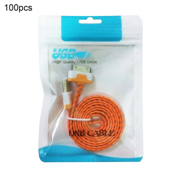 100Pcs Plastic Resealable USB Cable Data Line Hang Hole Packaging Pouch Bags