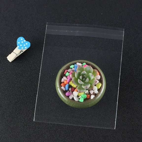 100Pcs Plastic Transparent Gift Bag Dot Candy Cookie Packaging Bag With DIY Self Adhesive Bag Wedding Decoration Party Bags