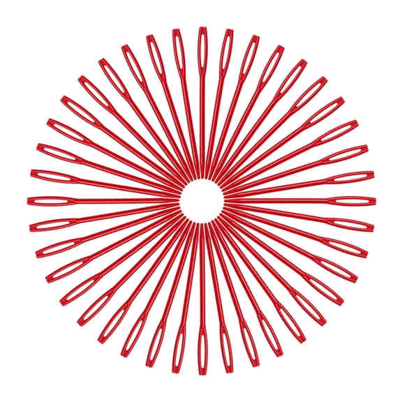 100Pcs Plastic Yarn Needles, Darning Tapestry Needles, Large Eye Weaving Needle, Durable Yarn Needle for Crocheting - Large Eye Plastic Sewing Needles for DIY Sewing Handmade Crafts(Red1,2.7x0.2")