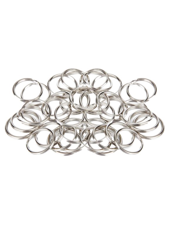100Pcs Plated Key s Key Chain Round Split Keychain Connector Findings