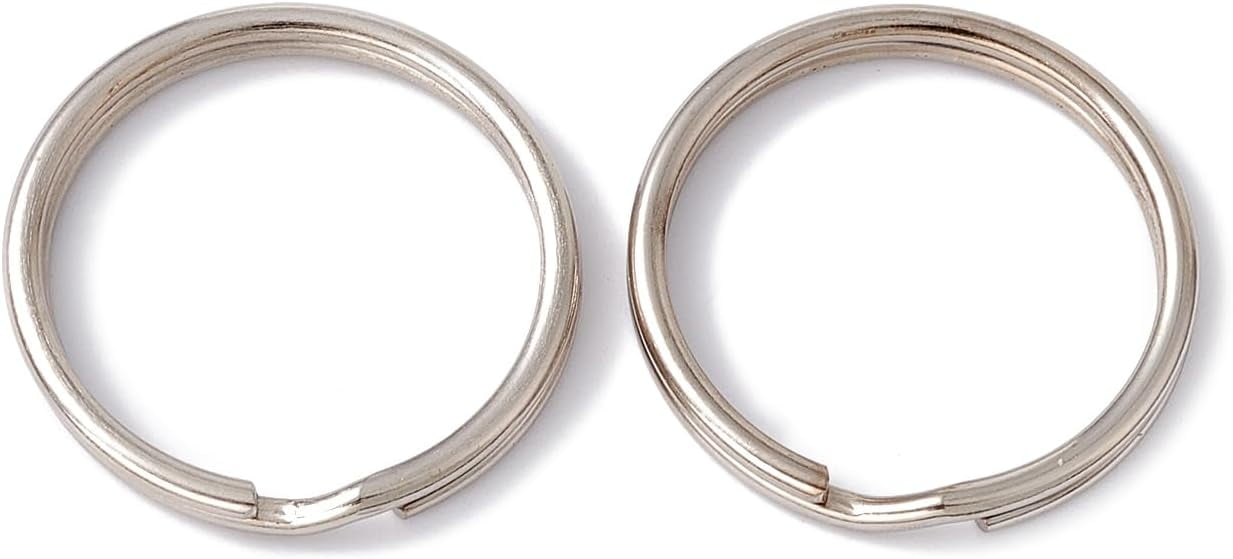 100Pcs Platinum Iron Split Key Rings Keychain Clasp Findings Platinum ...