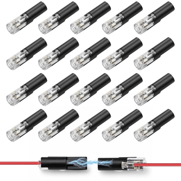 100Pcs Pluggable LED Wire Connectors, 1-Pin 1-Way Universal Quick Splice Terminals, Single-Line Interlocking Detachable LED Connectors,Featuring Quick-Connect Terminals