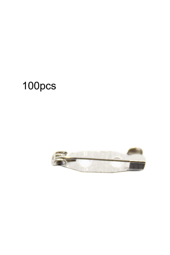 100Pcs Practical Alloy Brooch Bar Backs Safety Pins with Holes for Jewellery Findings