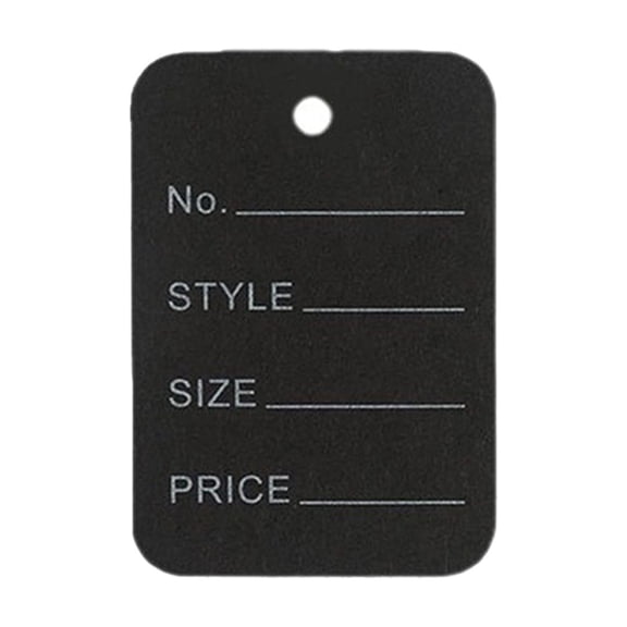 100Pcs Price Tags, 2x1.4in Clothing Price Labels Blank Merchandise Marking Tags Marking Tag with No/Style/Size/Price Fields Perforated Hangable Paper for Mall Retail Store Warehouse(Black,2x1.4")