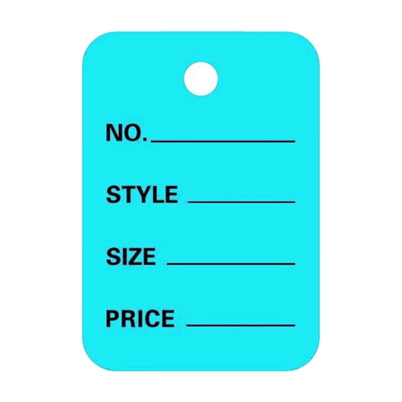 100Pcs Price Tags, 2x1.4in Clothing Price Labels Blank Merchandise Marking Tags Marking Tag with No/Style/Size/Price Fields Perforated Hangable Paper for Mall Retail Store Warehouse(Blue,2x1.4")