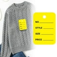 thumbnail image 1 of 100Pcs Price Tags, 2x1.4in Clothing Price Labels Blank Merchandise Marking Tags Size Style Price Perforated Paper Hang for Retail Store Display,Yellow, 1 of 9