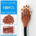 thumbnail image 1 of 100Pcs Professional Nail Art Training Practicing Display Fake Nail Patch Tiro Practice Nails Nail Art Fake Hand Matching Practice Nail Piece Full Fake Nail Patch Oval Nail Piece 100 Pieces Brown, 1 of 8