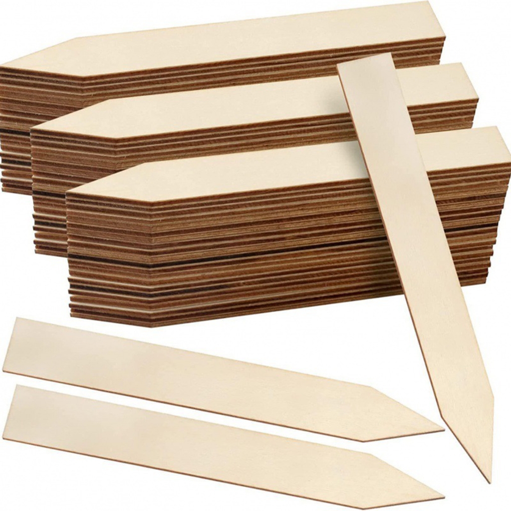 100Pcs Professional Wooden Garden Stakes Sturdy Wood Pin Ground Stakes ...
