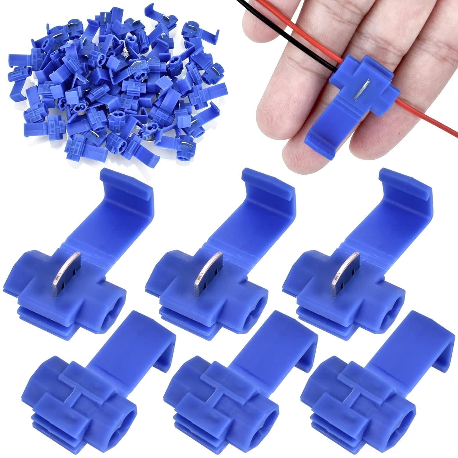 Blue Quick Terminals Cable Wire Connector 100 Piece