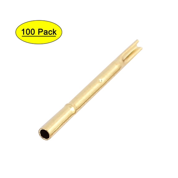 100Pcs R75-3S 1.3mm Dia 17.5mm Length Metal Test Probe Needle Cover Gold Plated